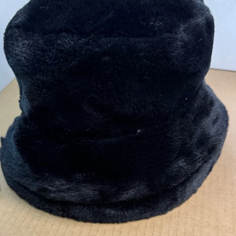 Faux Fur Black Russian Style Winter Hat Beanie